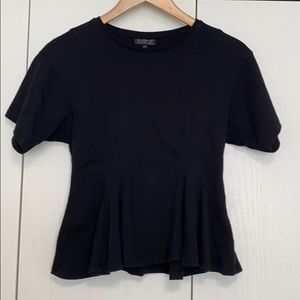 Topshop Black Peplum Top
